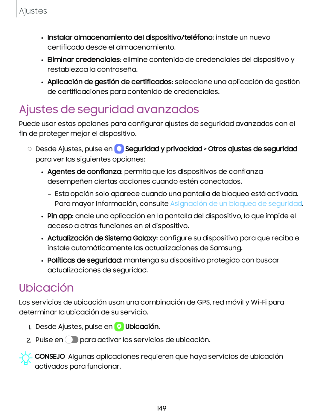 Ubicación Galaxy A54 5G Verizon