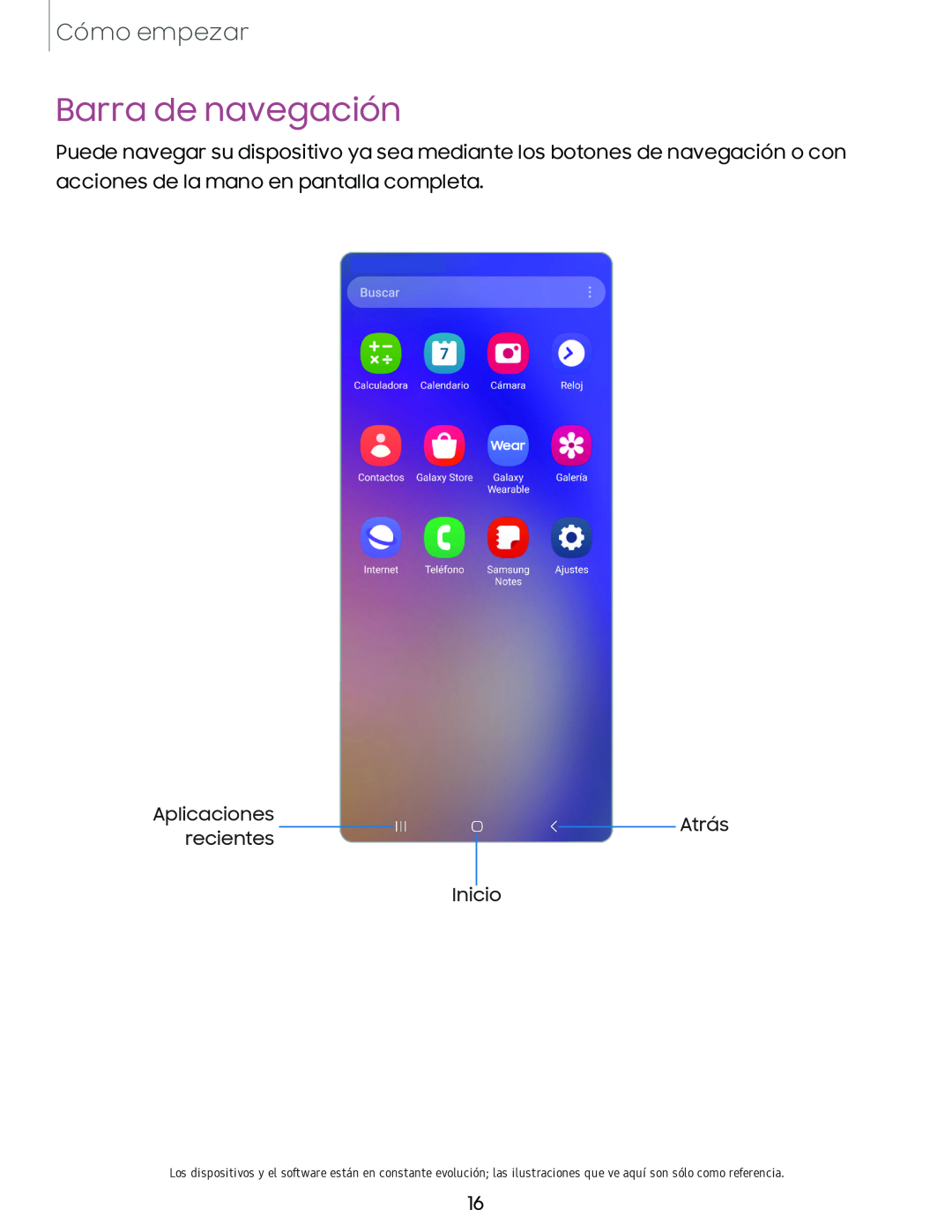 Barra de navegación Galaxy A54 5G Verizon