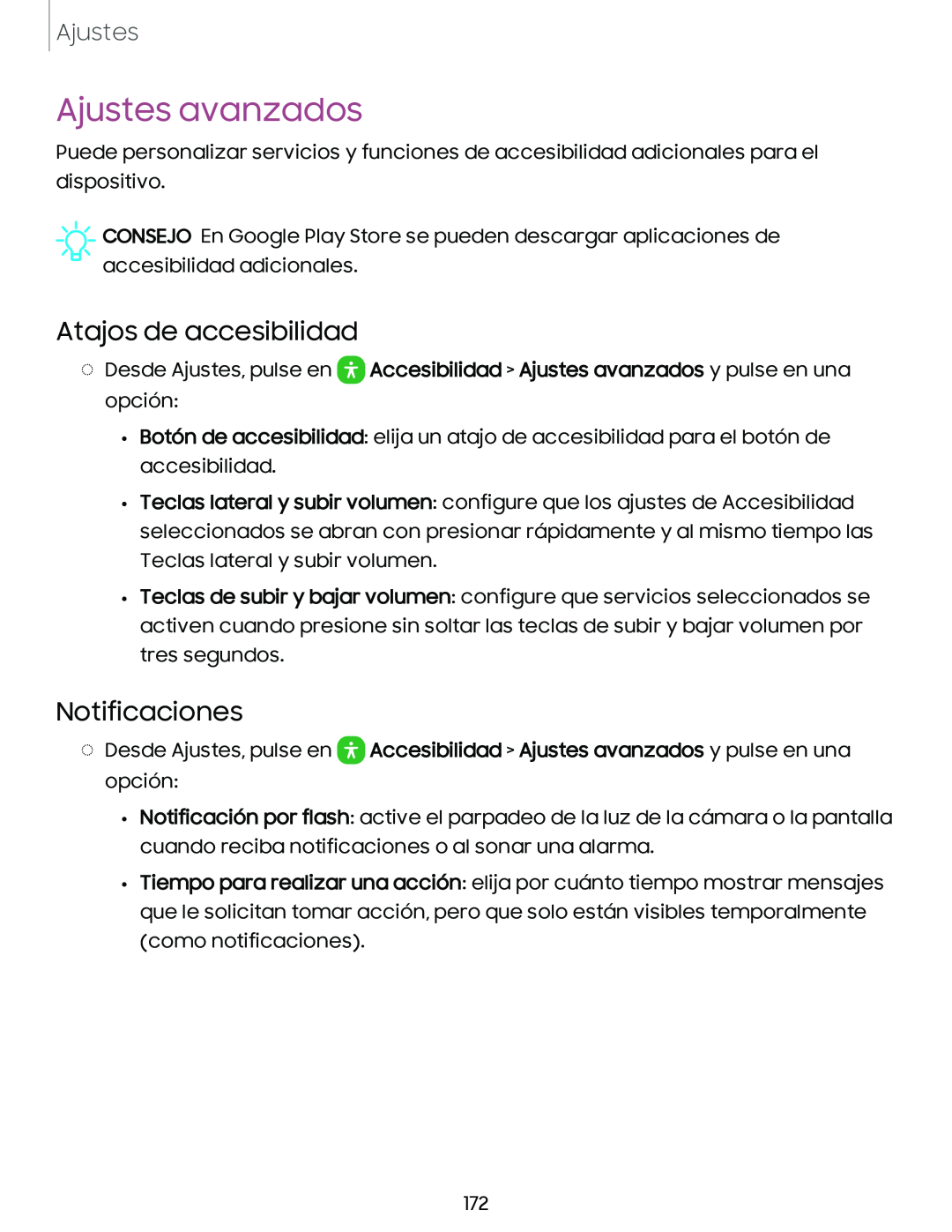 Atajos de accesibilidad Galaxy A54 5G Verizon