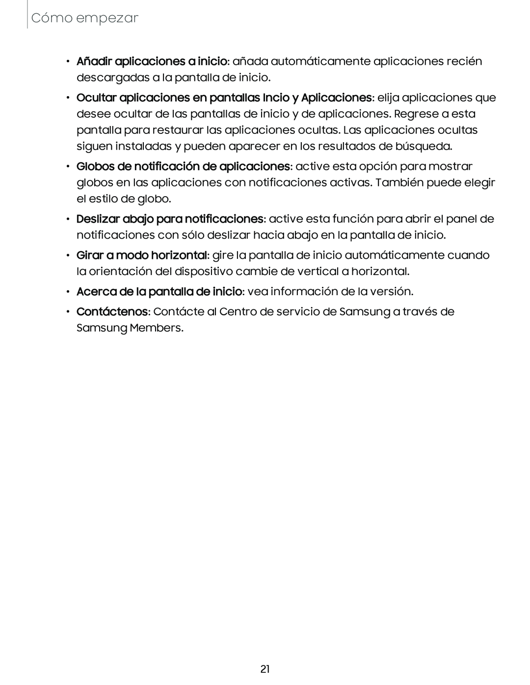 Cómo empezar Añadir aplicaciones a inicio