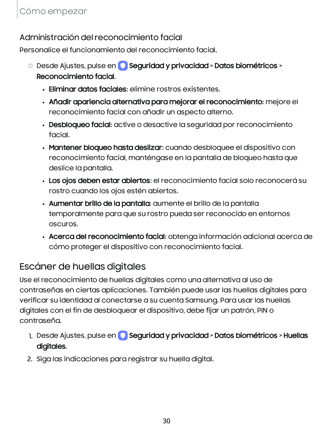 Administración del reconocimiento facial Escáner de huellas digitales