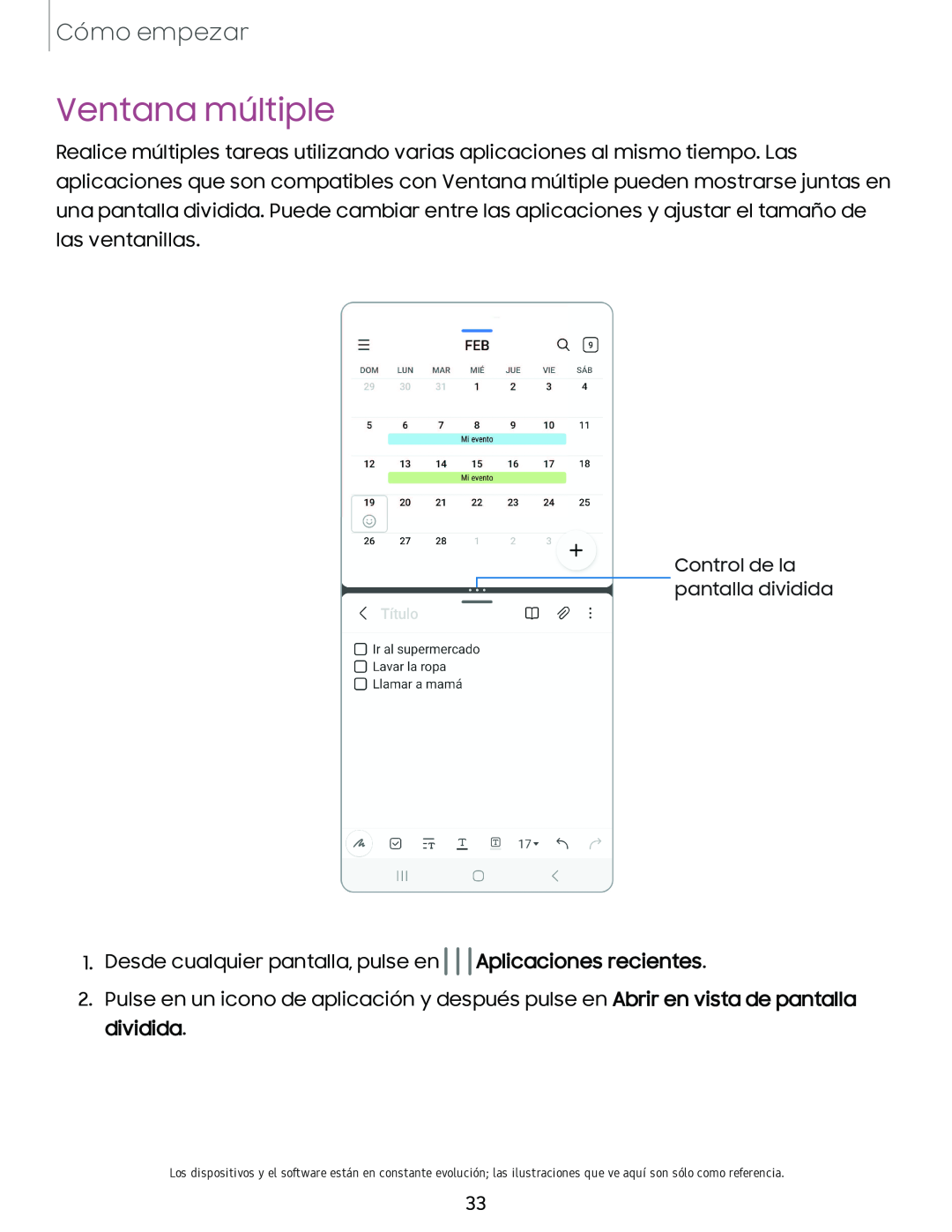 Ventana múltiple Galaxy A54 5G Verizon