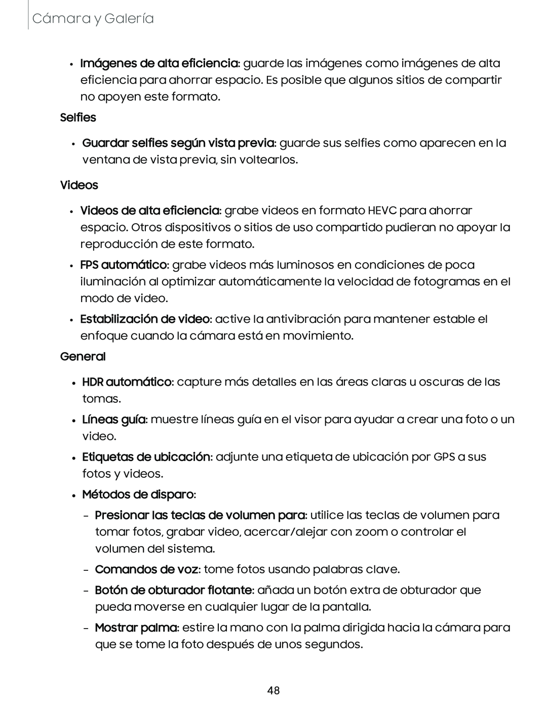 Guardar selfies según vista previa Galaxy A54 5G Verizon