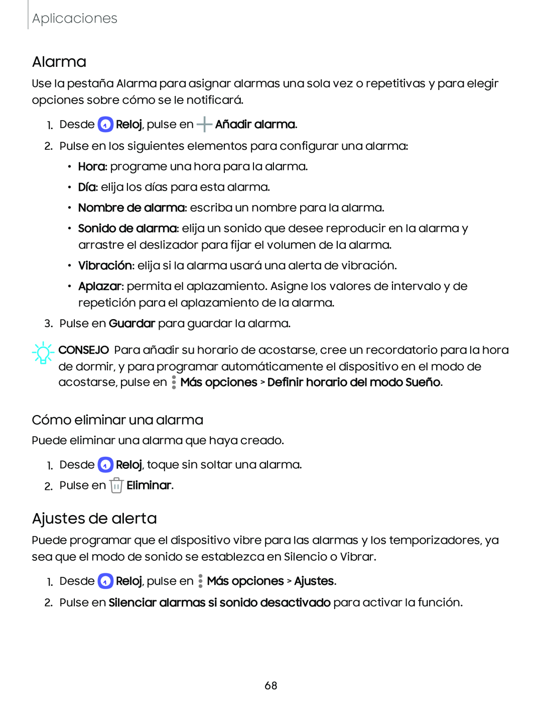 Cómo eliminar una alarma Galaxy A54 5G Verizon