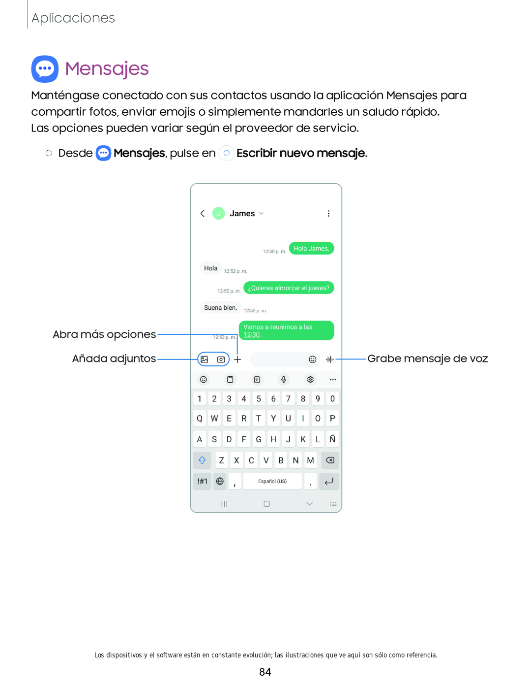 Mensajes Galaxy A54 5G Verizon