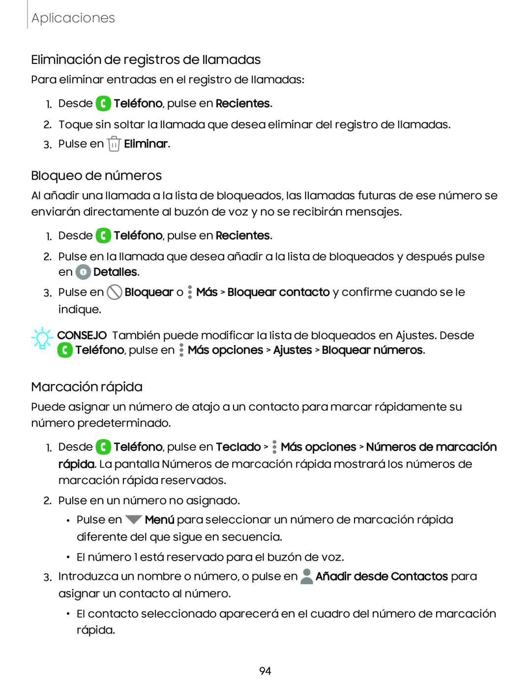 Eliminación de registros de llamadas Galaxy A54 5G Verizon