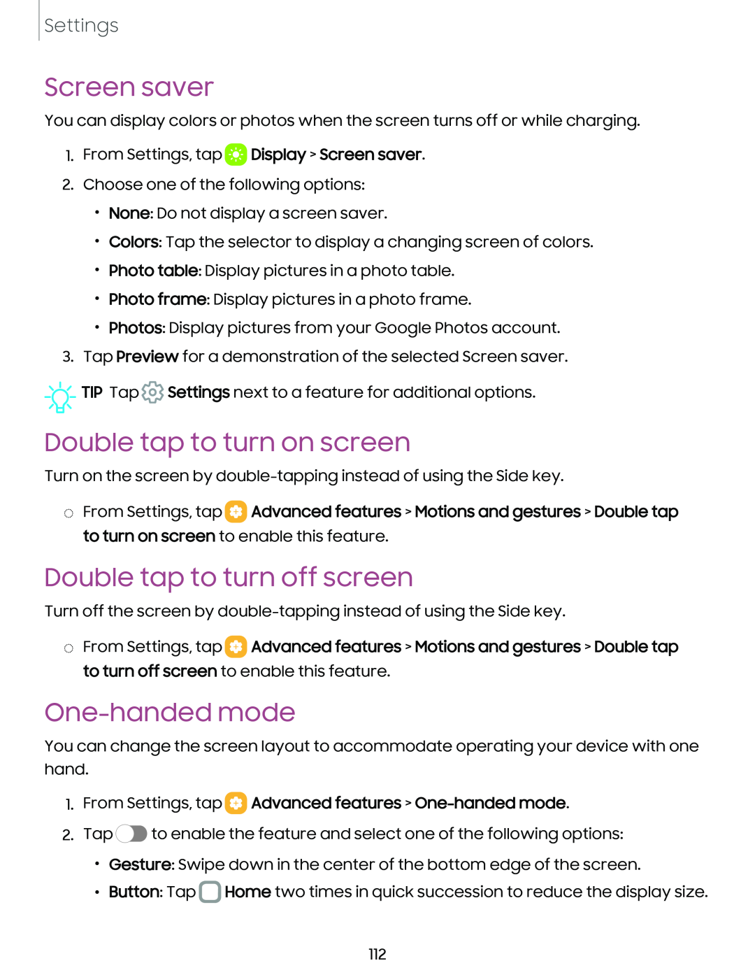 Double tap to turn off screen Galaxy A03s Tracfone