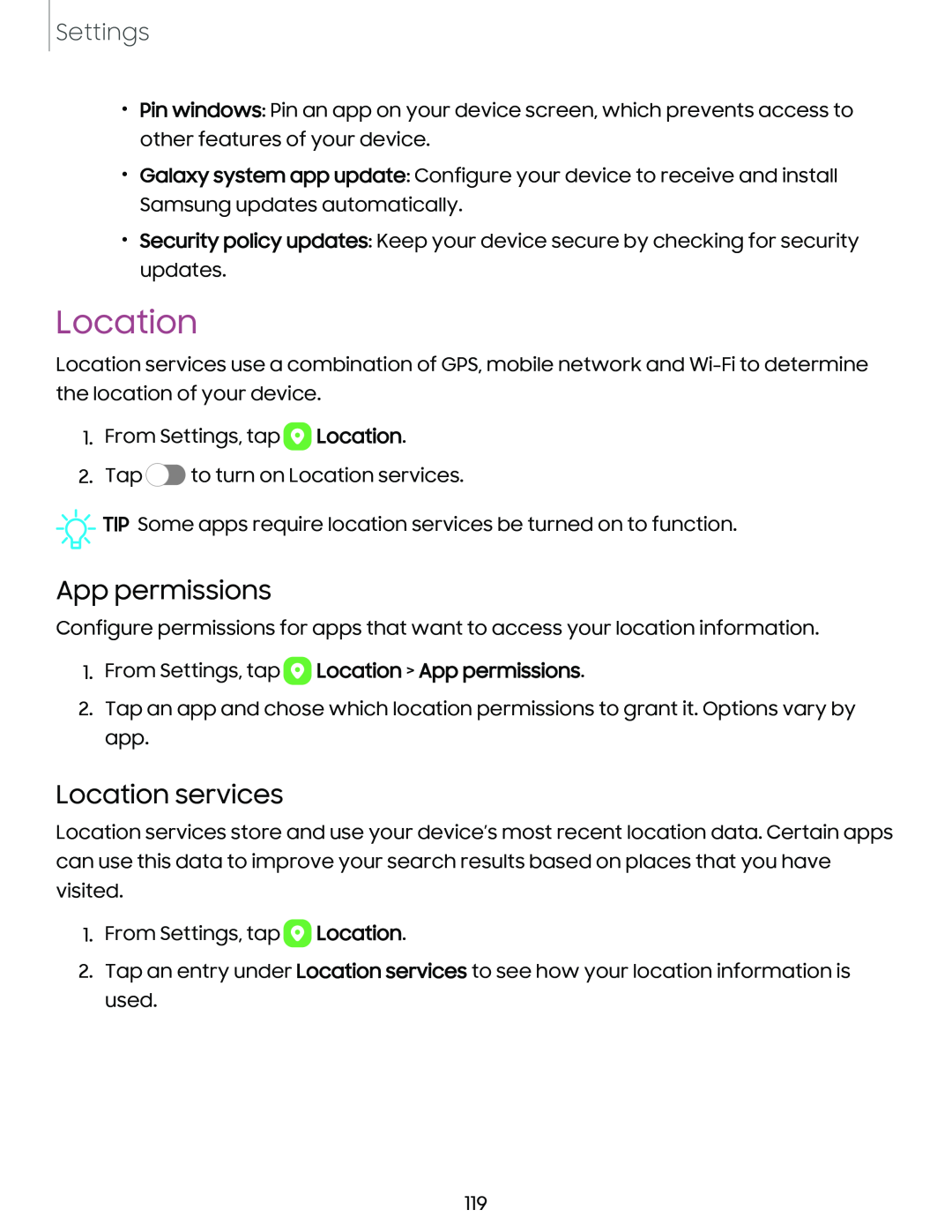 Location services Galaxy A03s Tracfone