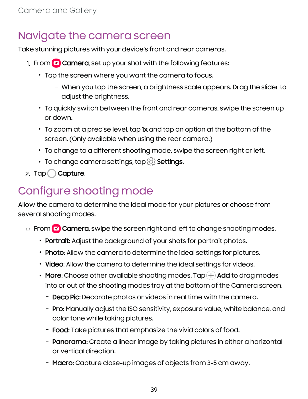 Configure shooting mode Galaxy A03s Tracfone