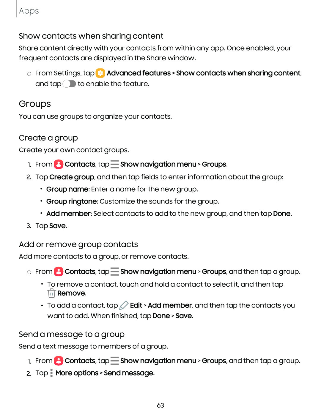 Add or remove group contacts Galaxy A03s Tracfone