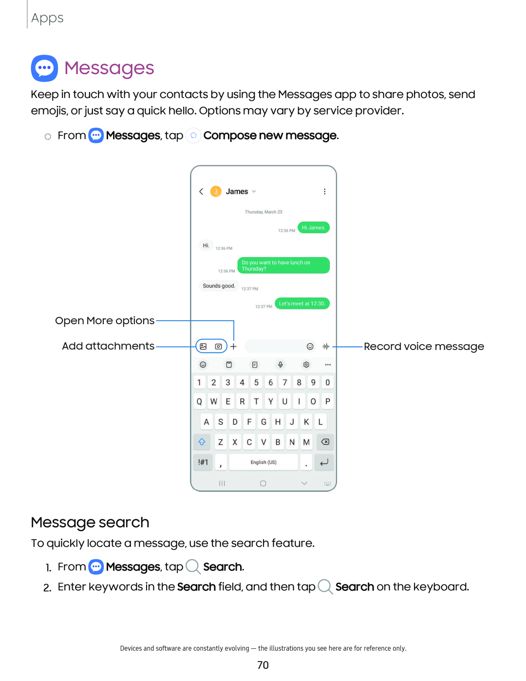 Messages Galaxy A03s Tracfone