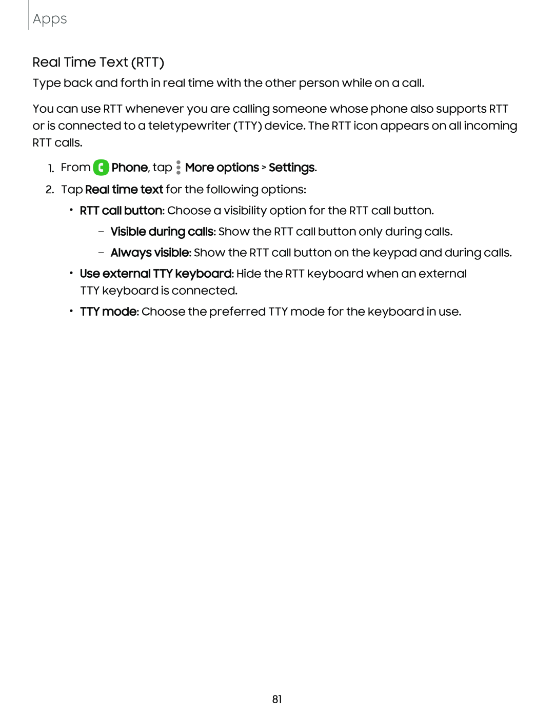 Real Time Text (RTT) Galaxy A03s Tracfone