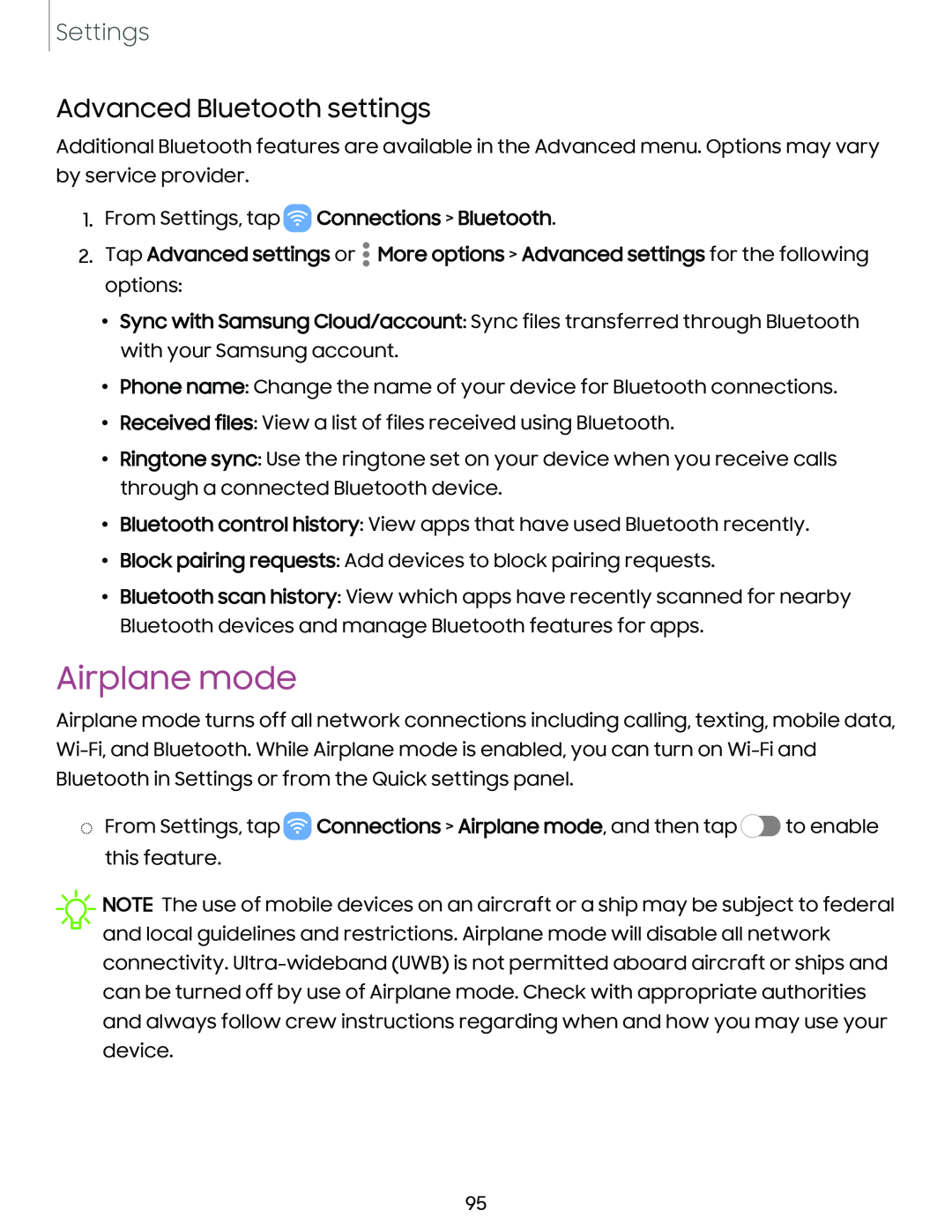 Advanced Bluetooth settings Galaxy A03s Tracfone