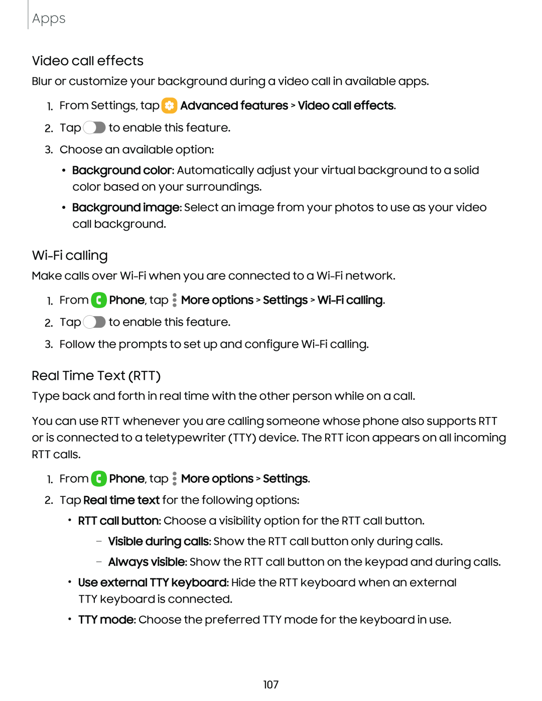 Video call effects Wi-Ficalling