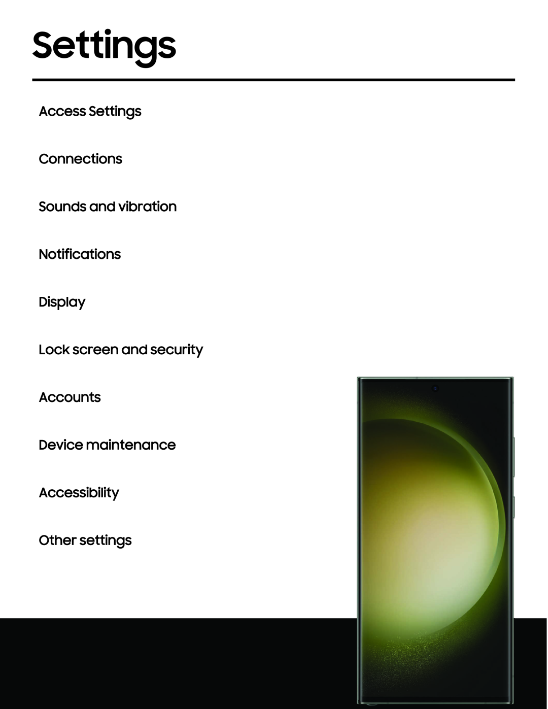 Settings Galaxy S23 Ultra Verizon