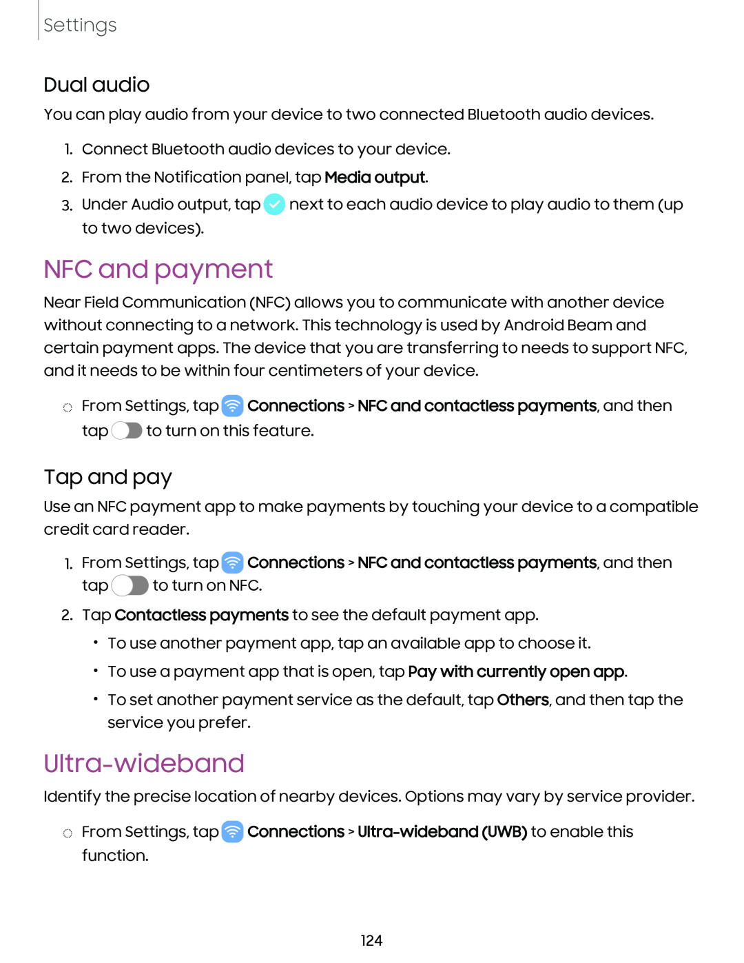 NFC and payment Galaxy S23 Verizon