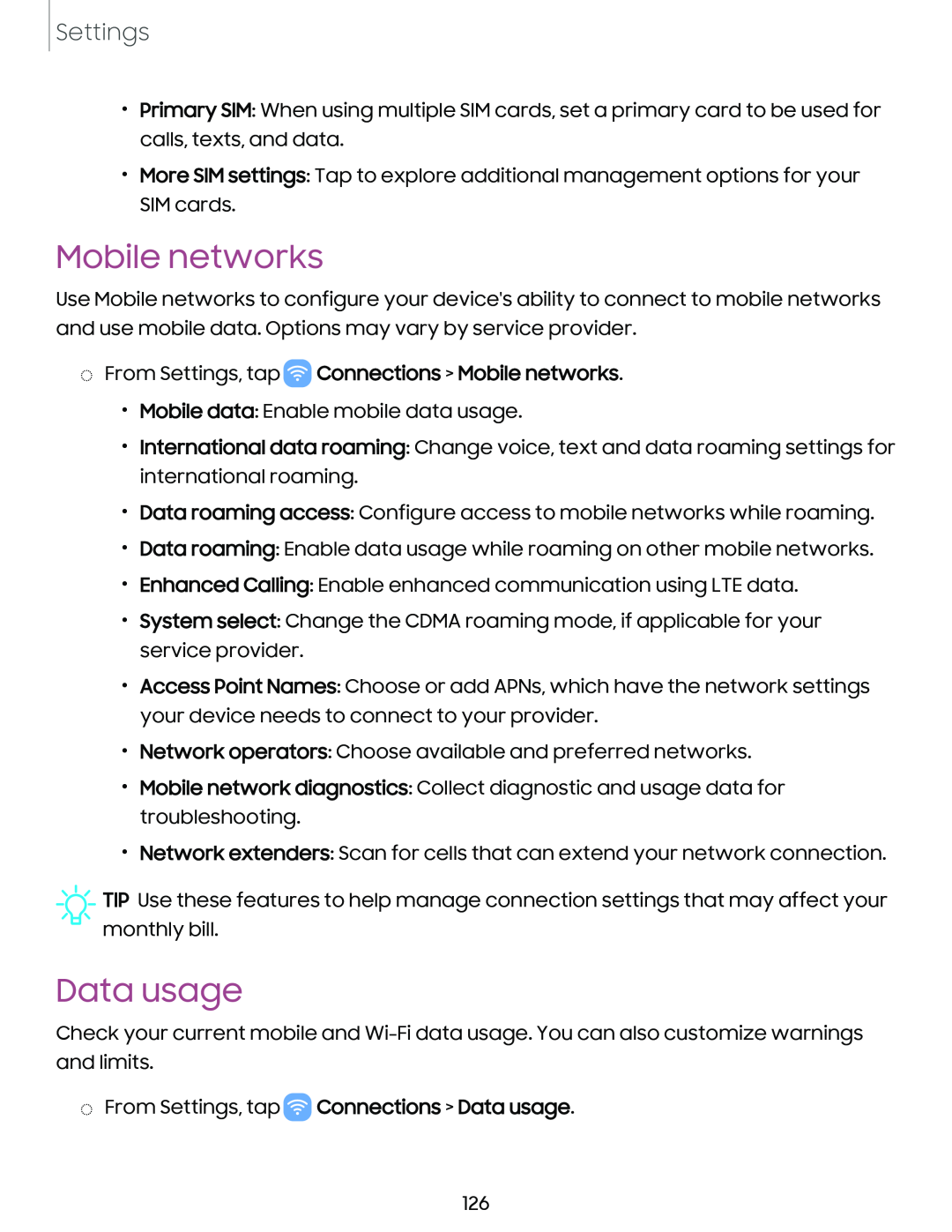 Data usage Galaxy S23+ Verizon