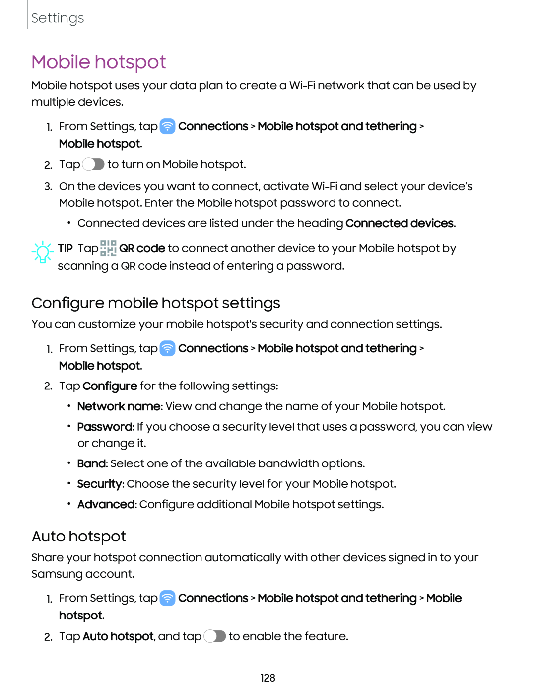 Configure mobile hotspot settings Galaxy S23 Ultra Verizon