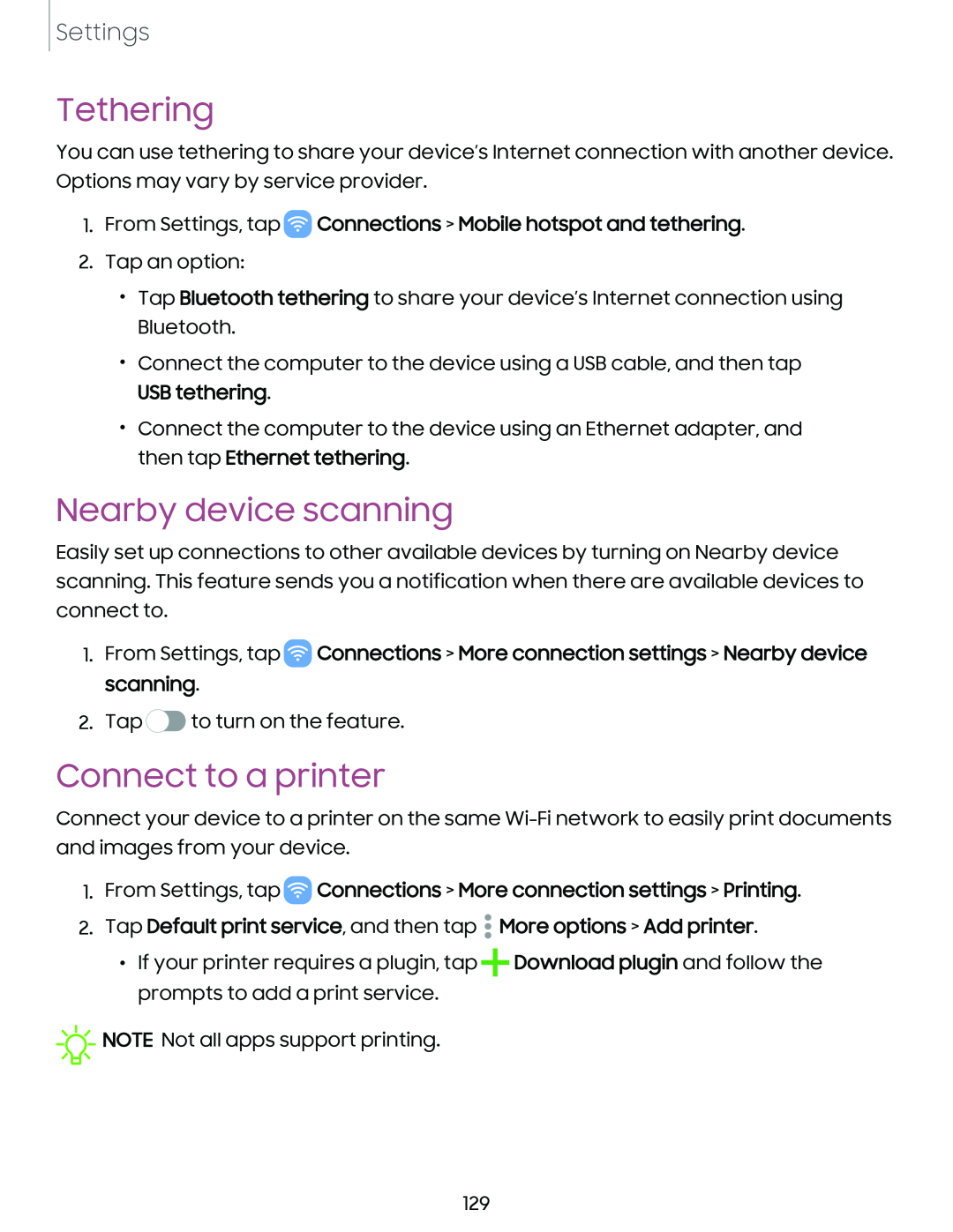 Connect to a printer Galaxy S23+ Verizon