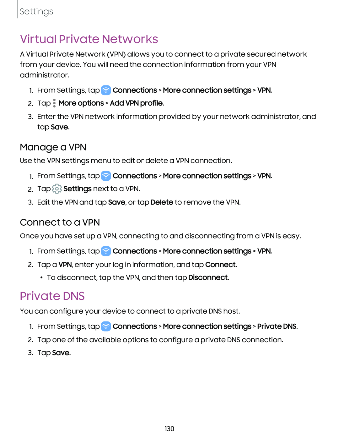 Manage a VPN Galaxy S23 Verizon