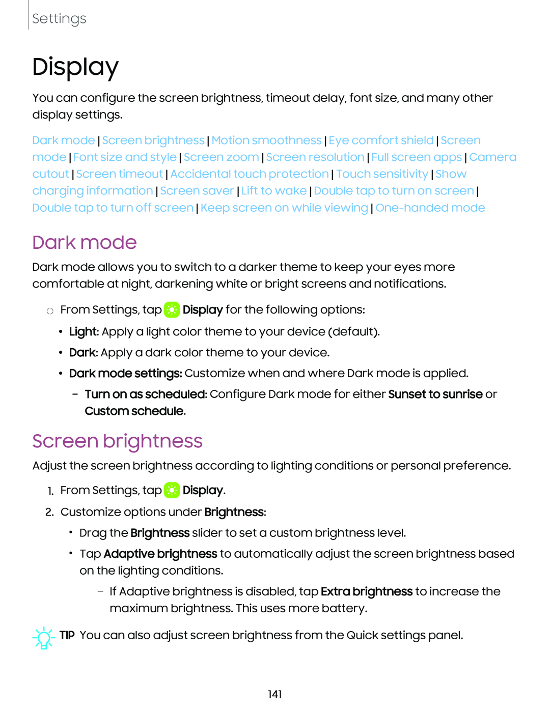 Screen brightness Galaxy S23+ Verizon