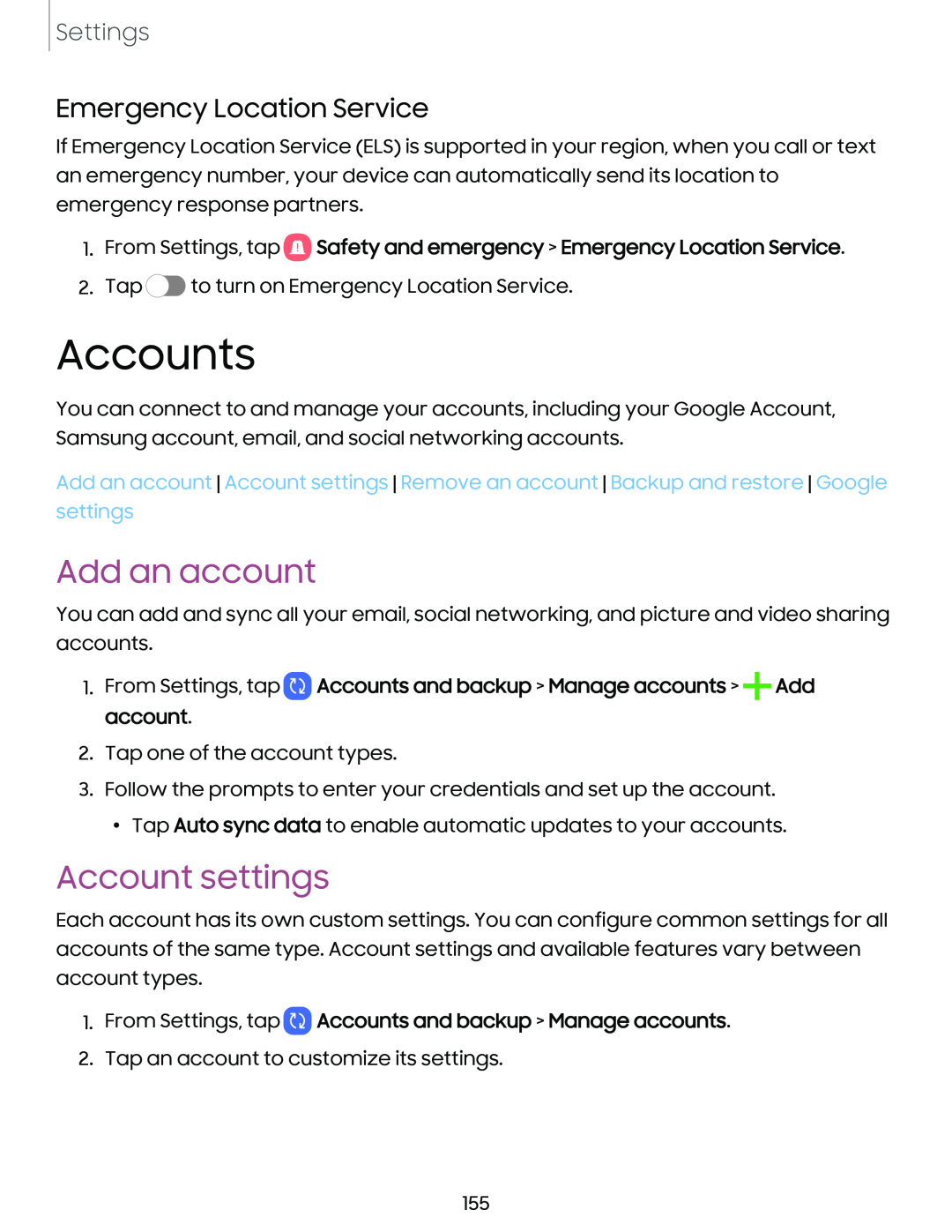 Account settings Galaxy S23 Ultra Verizon