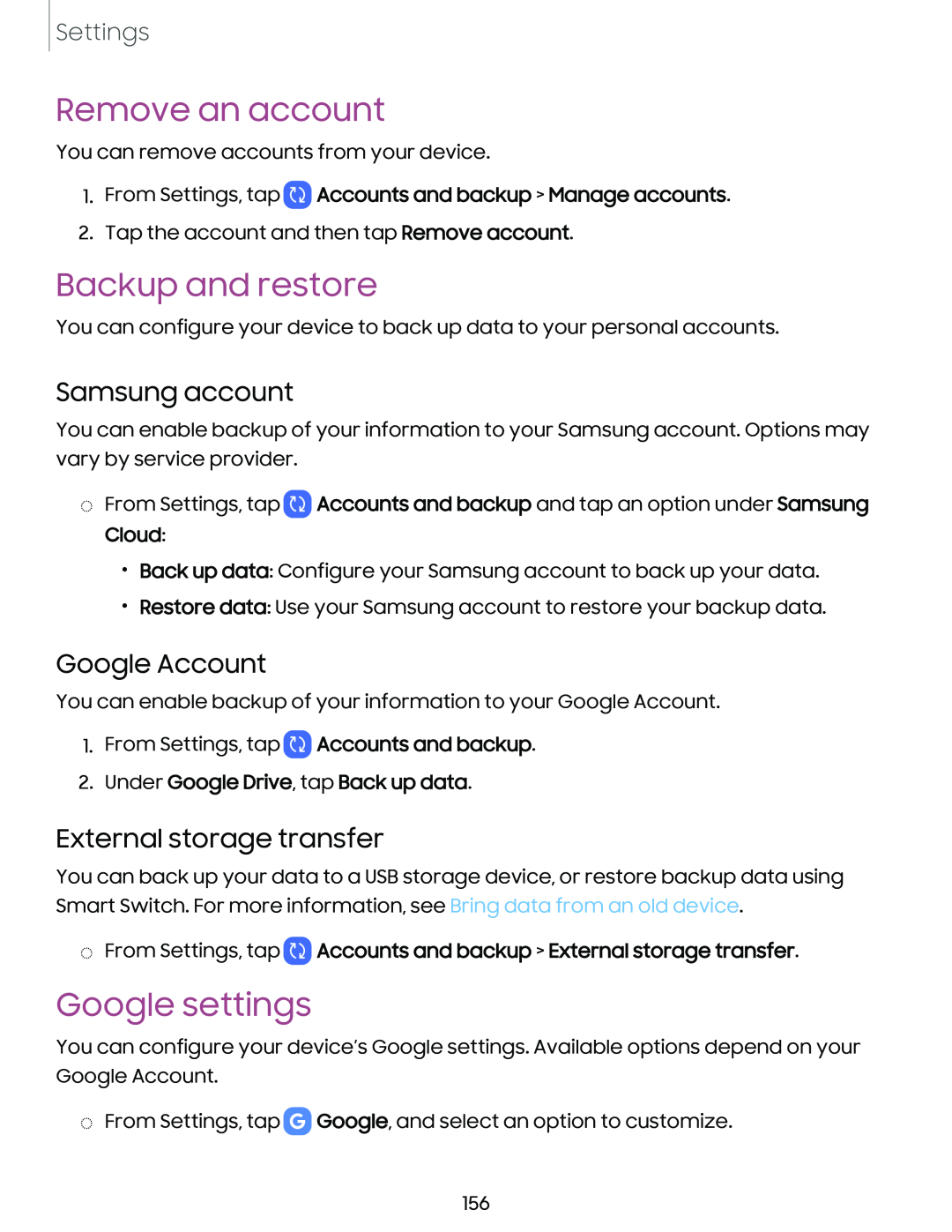 Remove an account Galaxy S23+ Verizon