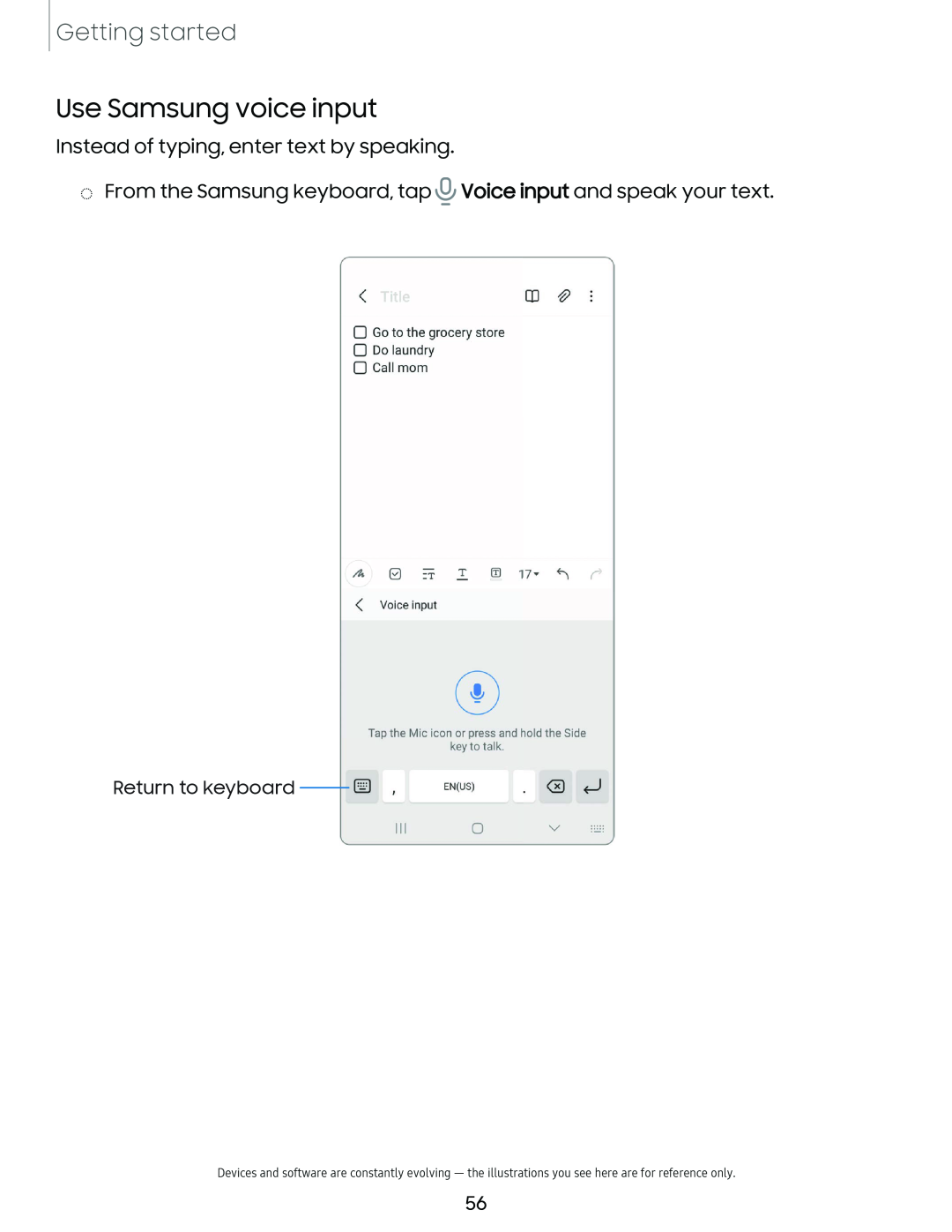 Use Samsung voice input