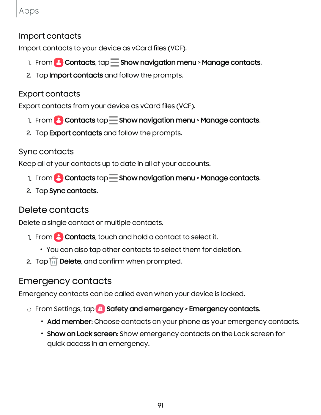 Sync contacts Galaxy S23 Verizon