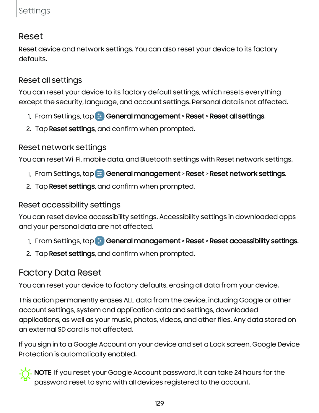 Reset accessibility settings Galaxy A14 5G Verizon