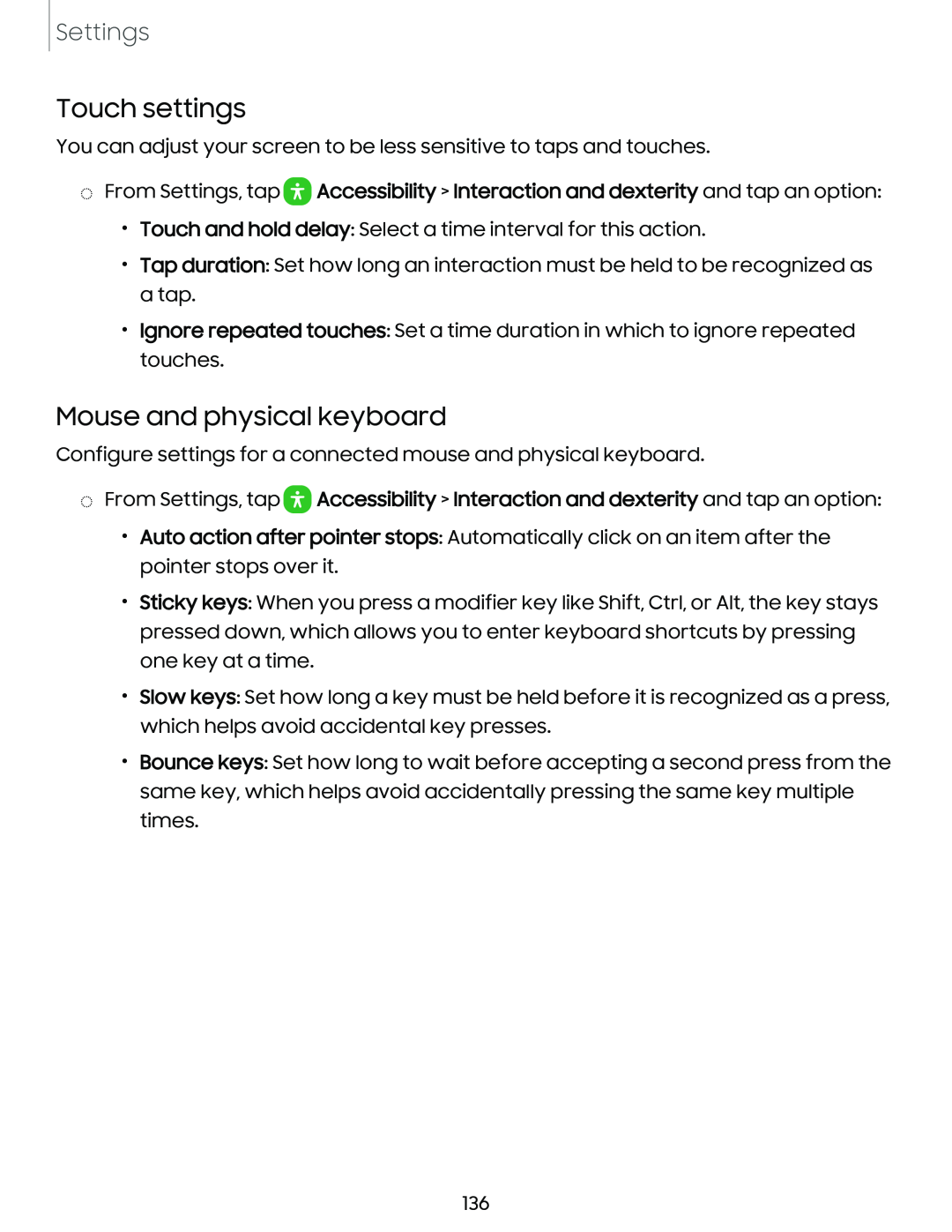 Touch settings Galaxy A14 5G Verizon