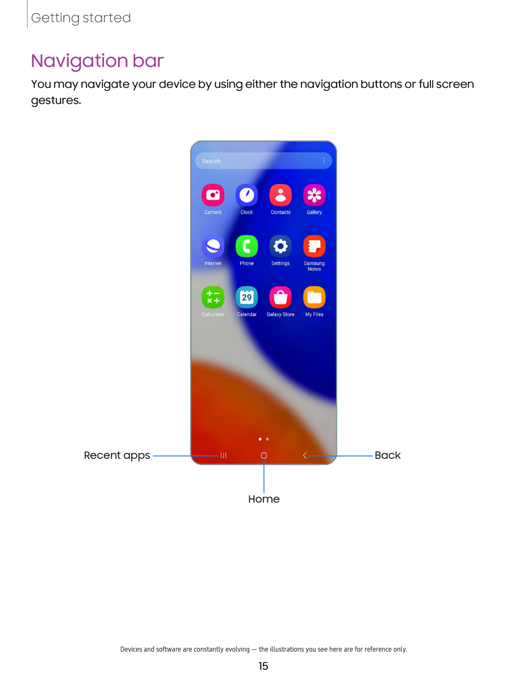 Navigation bar Galaxy A14 5G Verizon