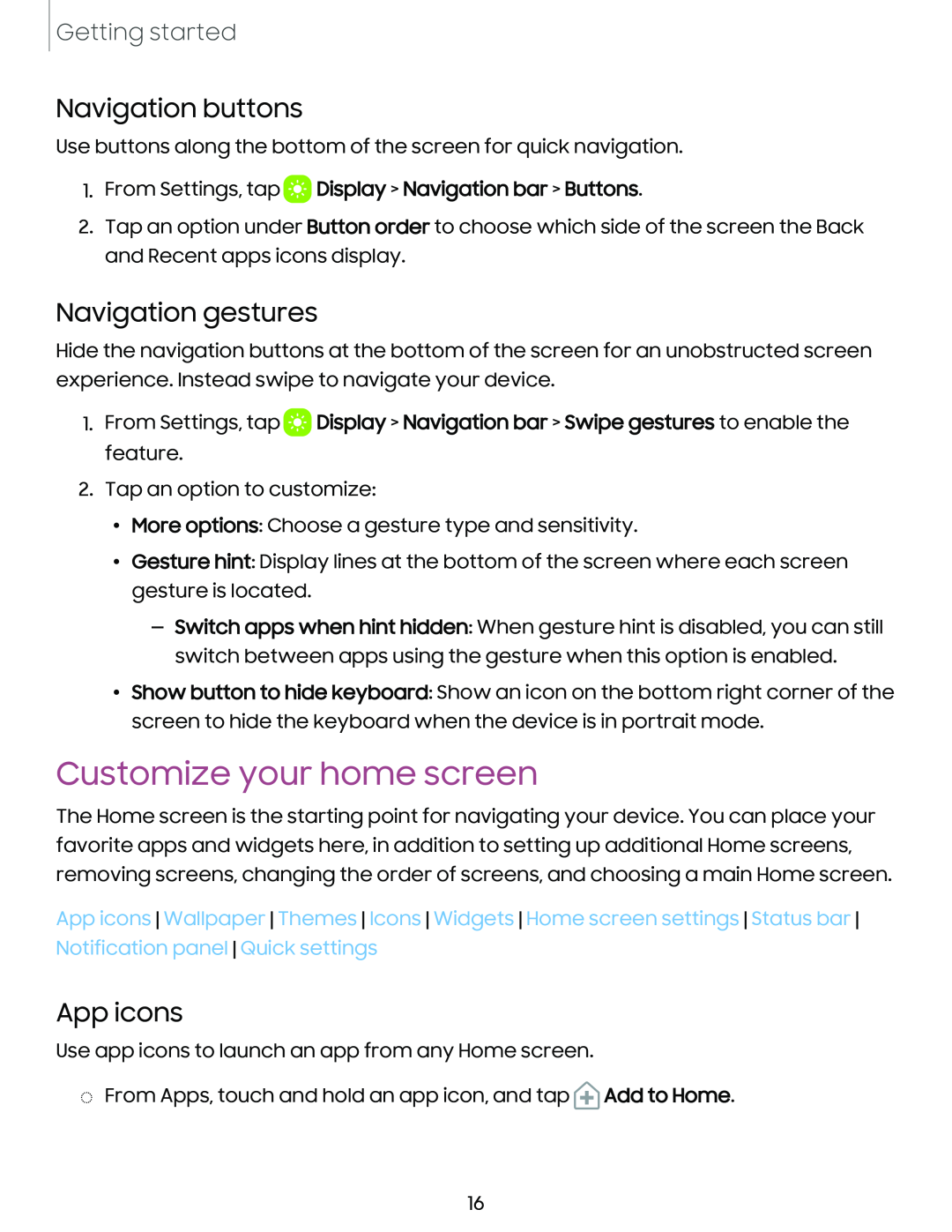 Navigation buttons Galaxy A14 5G Verizon