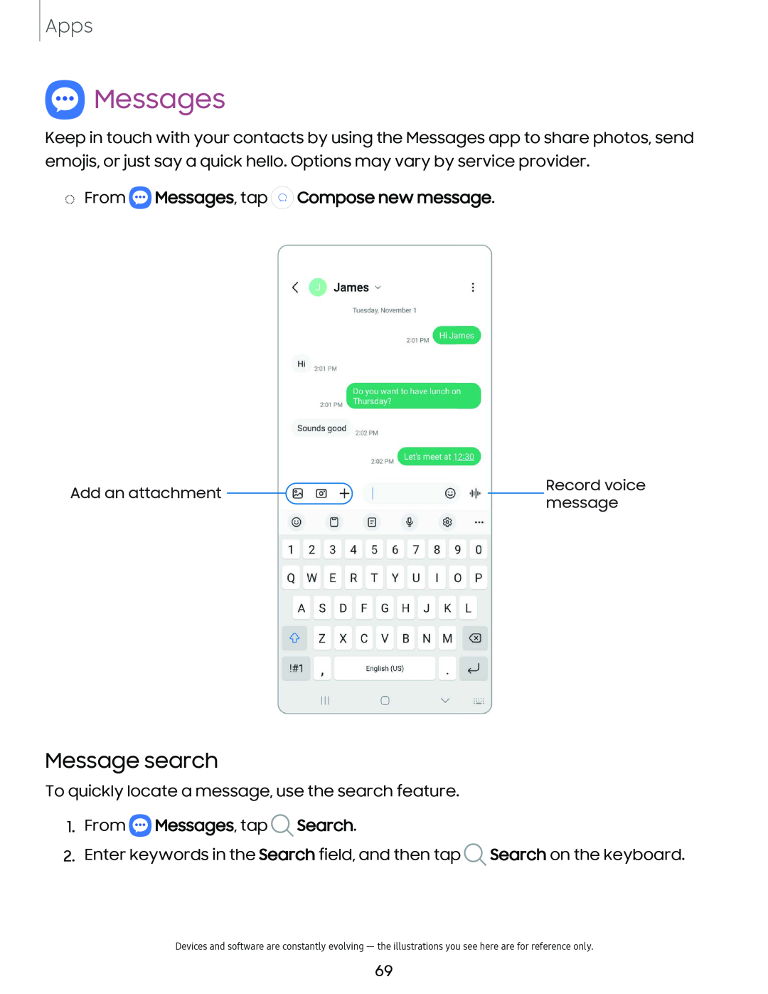 eMessages Galaxy A14 5G Verizon