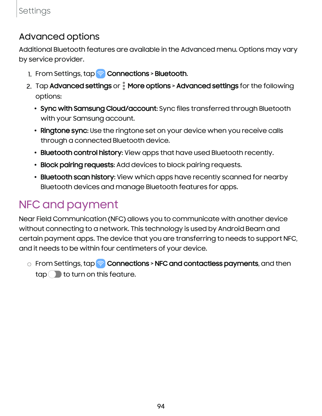 NFC and payment Galaxy A6 Verizon