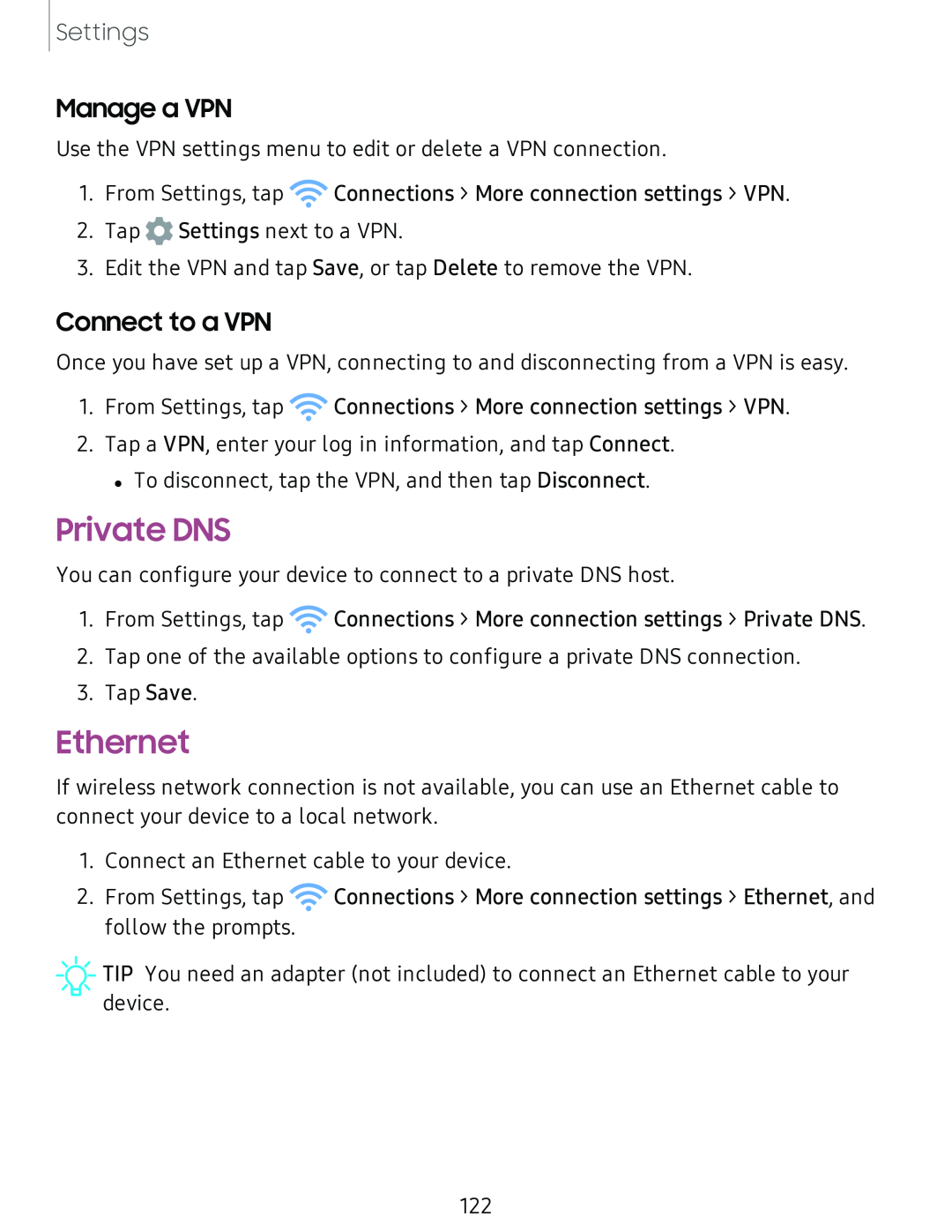 Manage a VPN Galaxy A51 TracFone