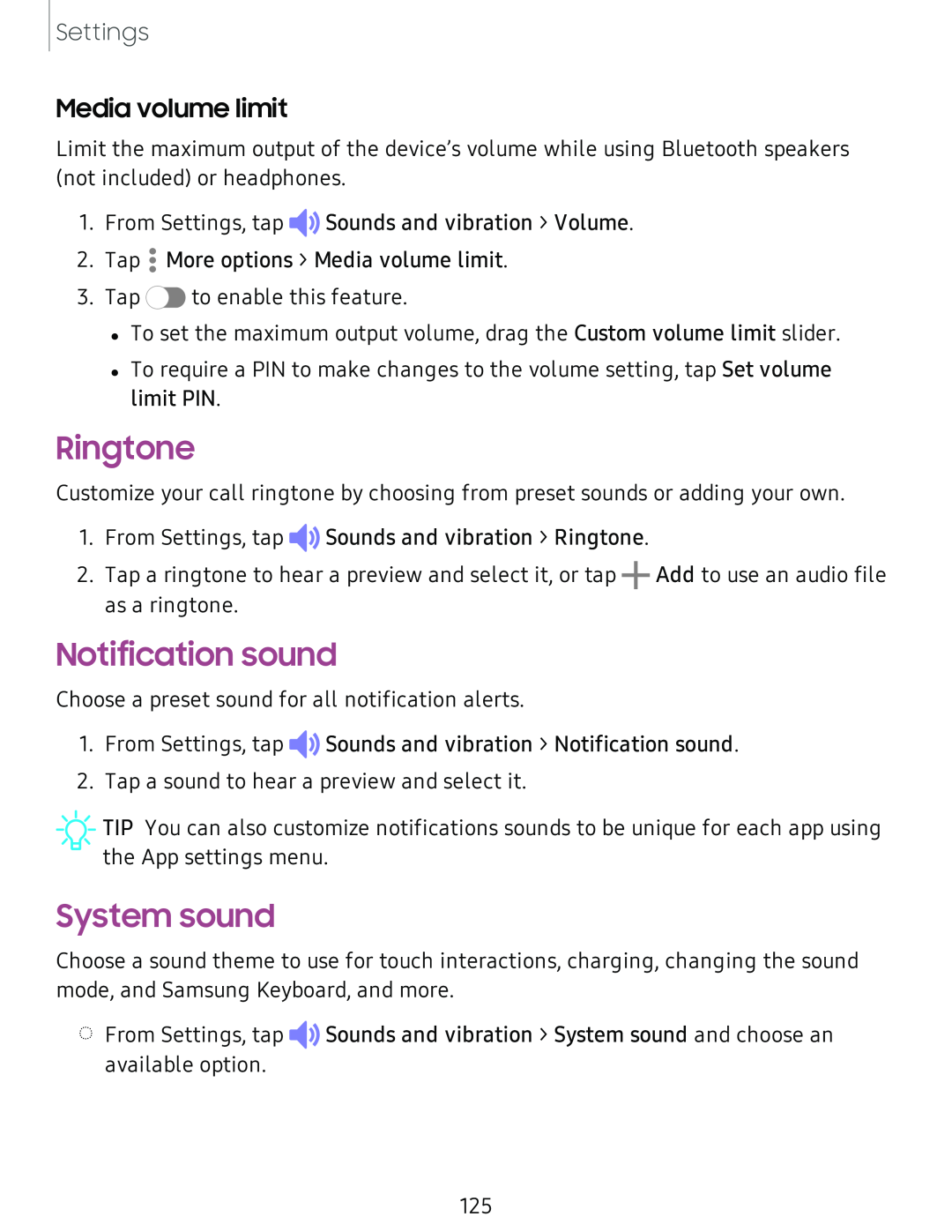 Media volume limit Galaxy A51 TracFone