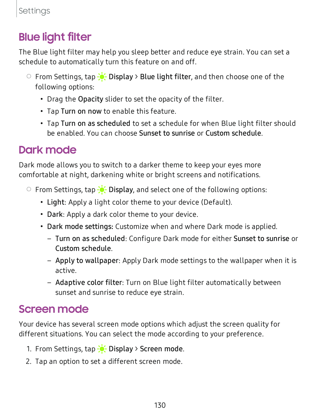 Screen mode Galaxy A51 TracFone