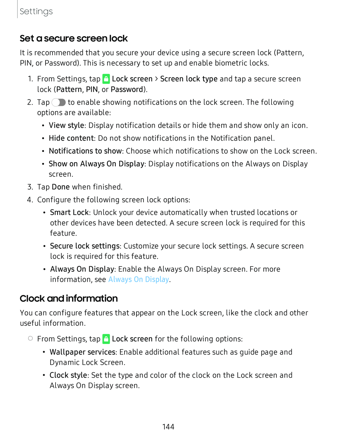 Clock and information Galaxy A51 TracFone