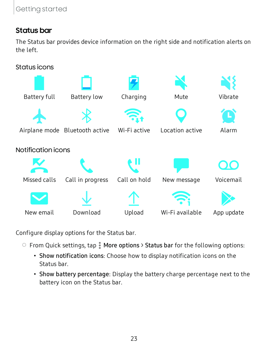 Status bar Galaxy A51 TracFone