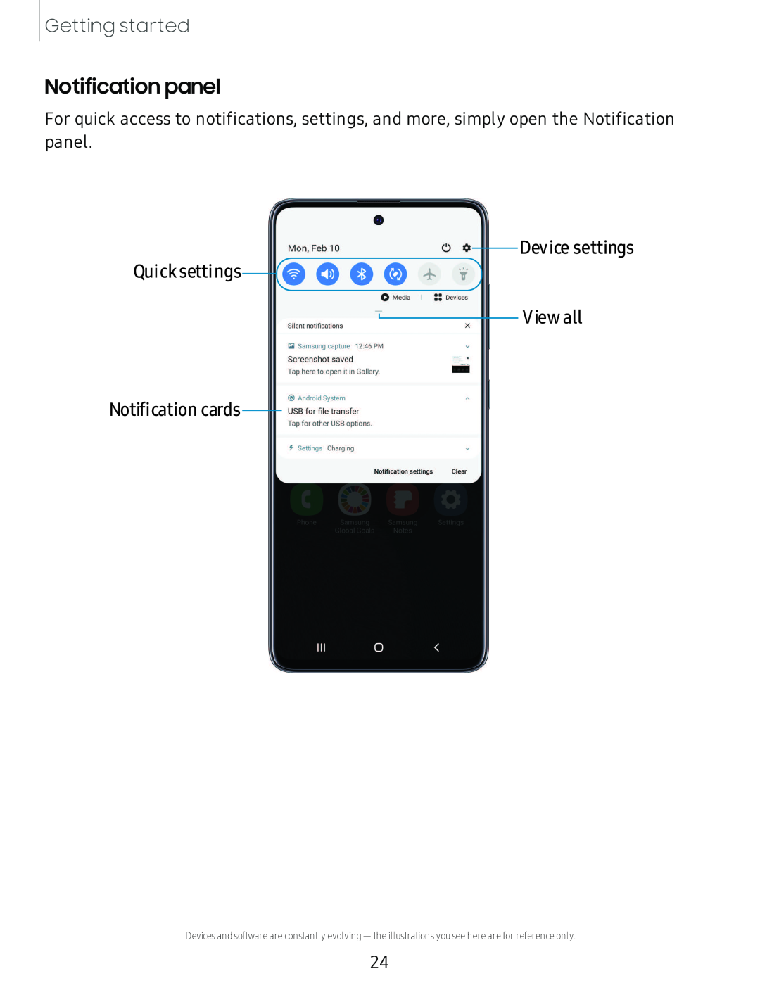 Notification panel Galaxy A51 TracFone