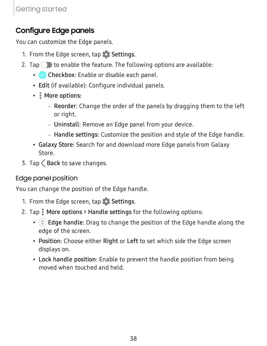 Configure Edge panels Galaxy A51 TracFone