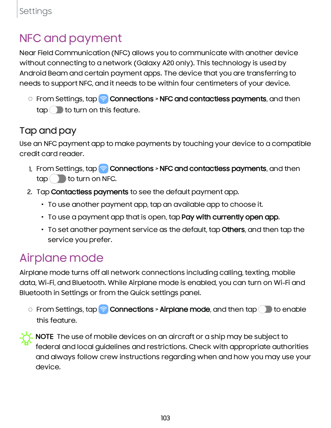 Airplane mode Galaxy A20 Sprint