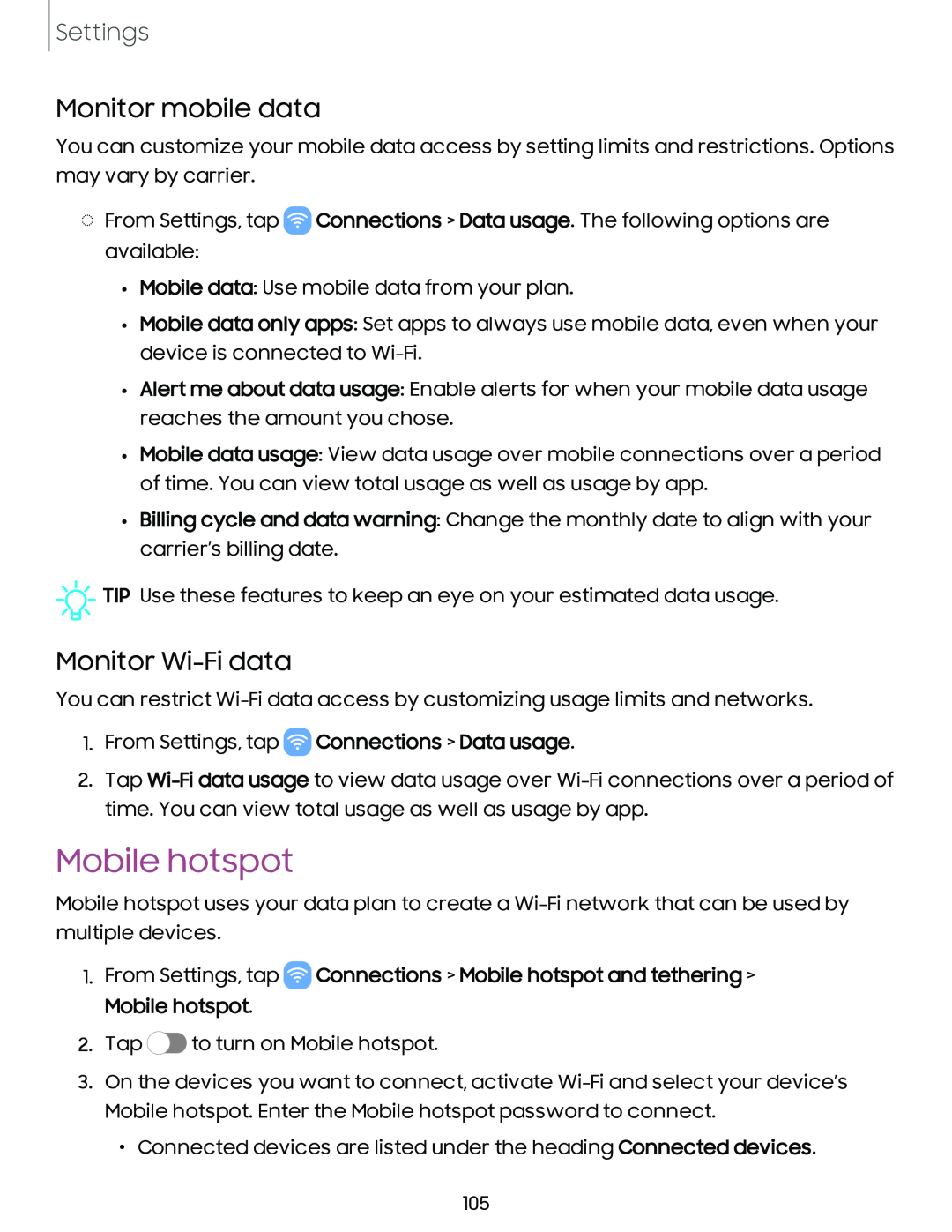 Monitor mobile data Monitor Wi-Fidata