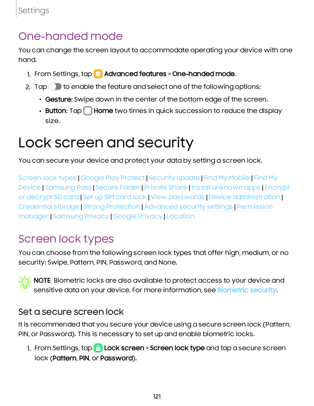 Lock screen and security Galaxy A20 Sprint