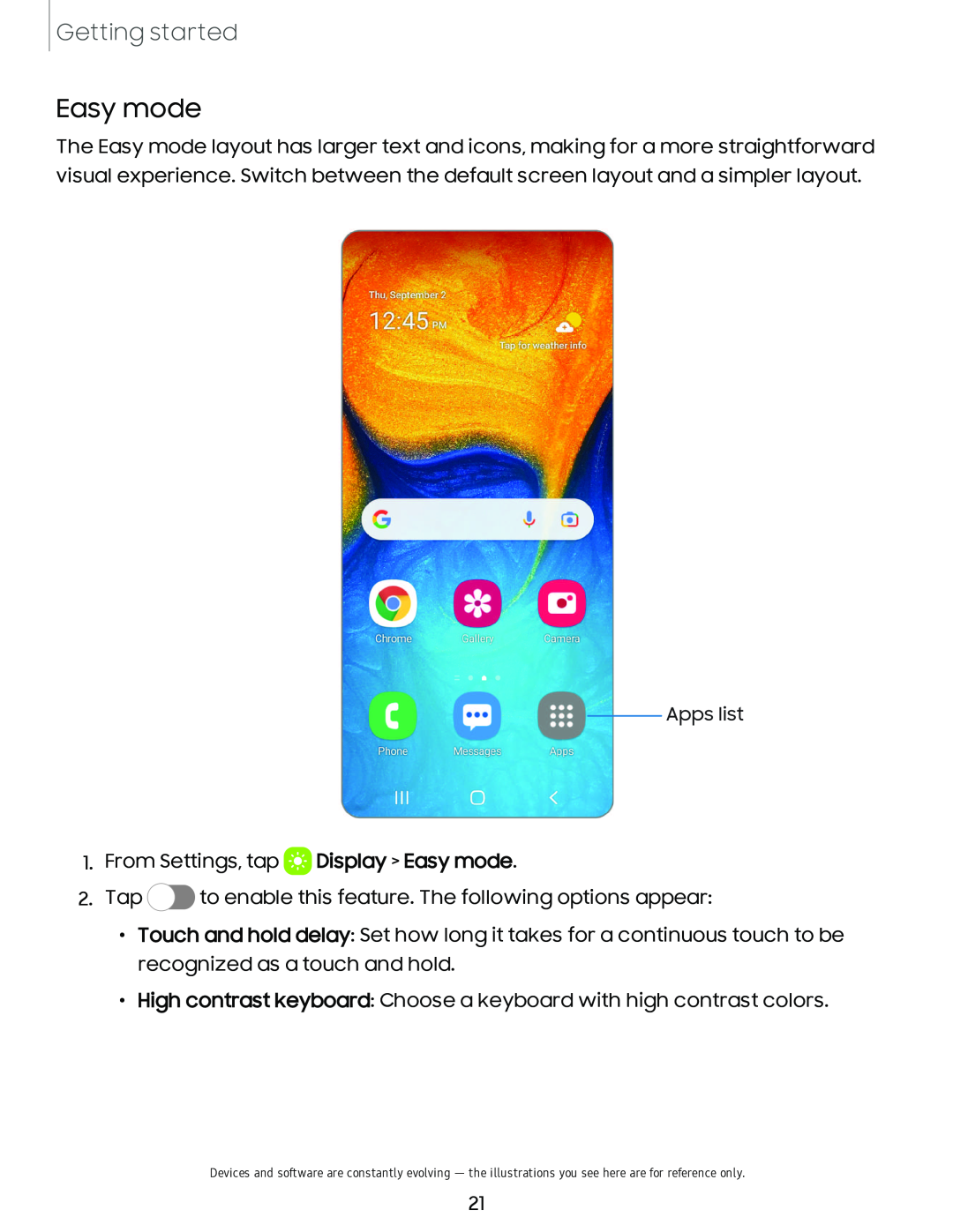 Easy mode Galaxy A20 Boost Mobile