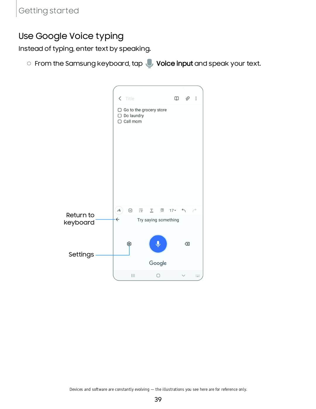 Use Google Voice typing Galaxy A20 Virgin Mobile