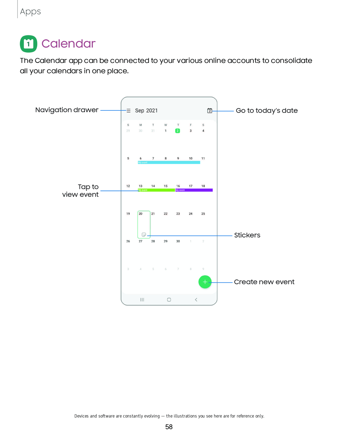 Calendar Galaxy A20 Sprint