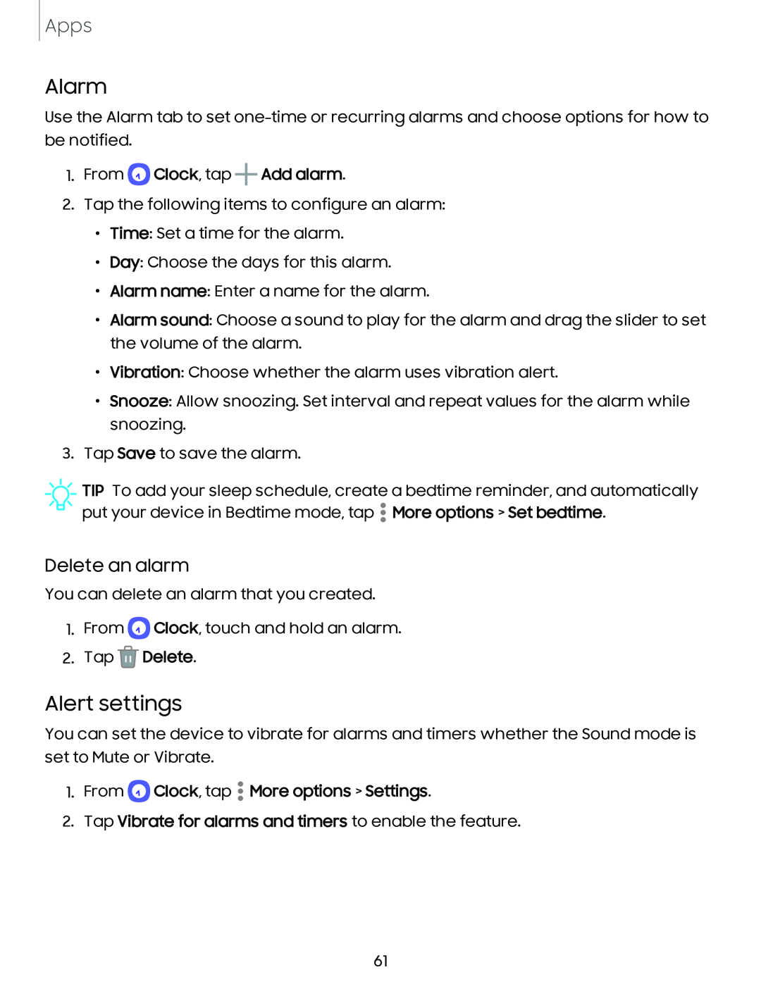 Alert settings Galaxy A20 Sprint