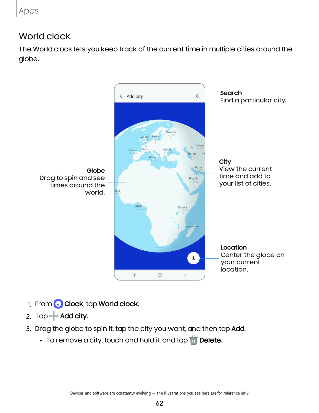 World clock Galaxy A20 Virgin Mobile